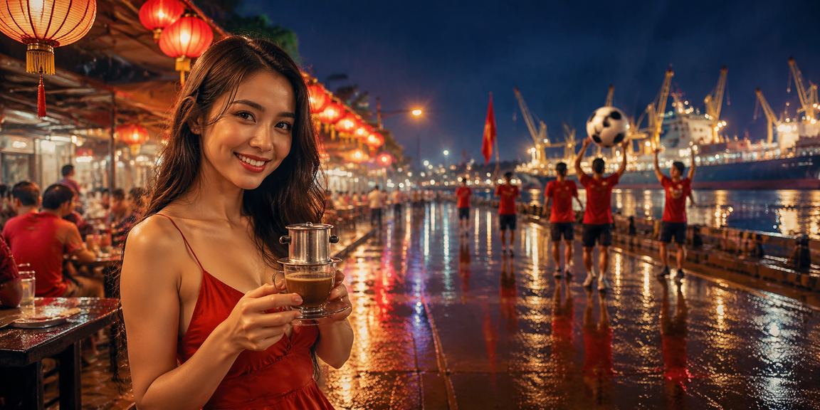 Người dùng tại Hải Phòng trải nghiệm sodi trên điện thoại trong quán cà phê