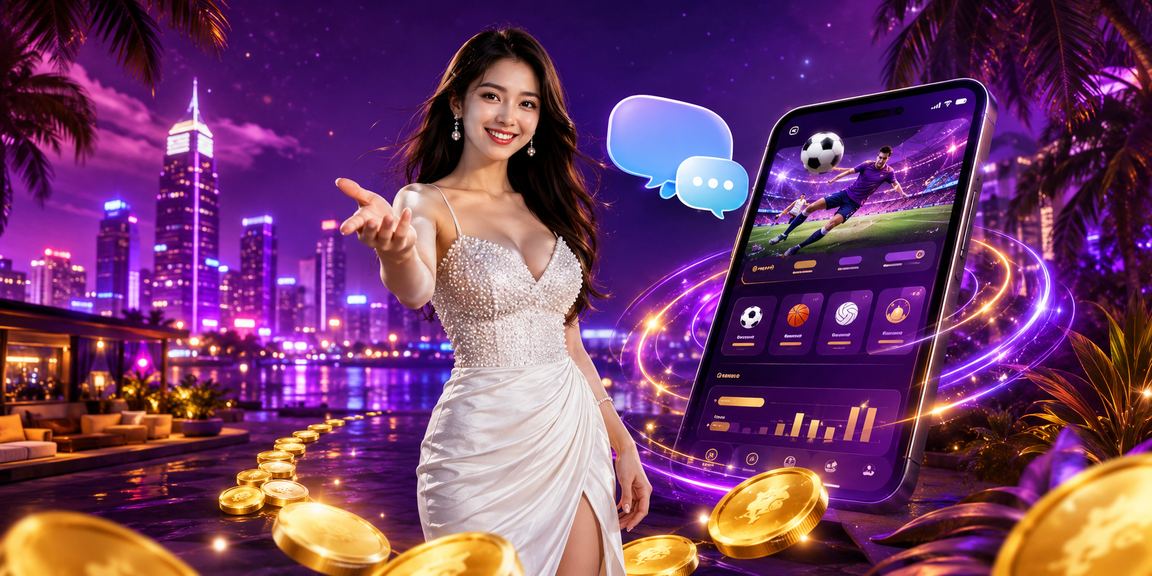 Cảnh đêm neon TP.HCM với người chơi trải nghiệm cá cược thể thao trực tuyến